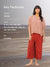 Set of 2 - Red Cotton Kaftan Shirt Dress & Palazzo Pants - Pinklay
