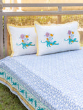 Set of 5 - Mahotsav Hand Block Printed Bed Set - Pinklay