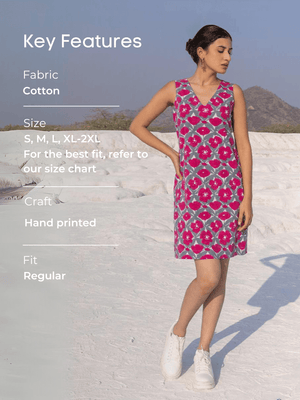 Summer Sorbet Cotton Midi Dress - Pinklay