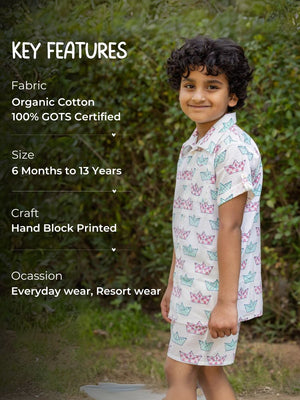 Diego Organic Cotton Block Printed Shirt for Kids