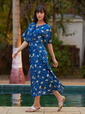 Frida Indigo Kaftan Maxi Dress - Pinklay