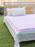 Set of 5 - The Great Indian Stag Hand Block Printed Bed Set