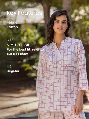 Marina Hand Block Printed Cotton Pyjama Set
