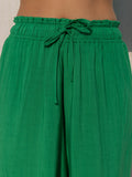 Beth Solid Green Wrap-Around Pants