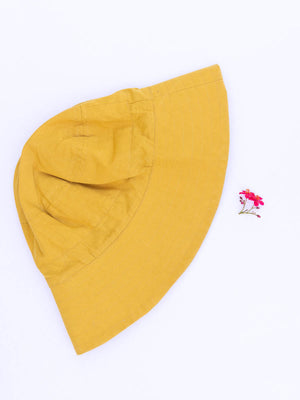 Mustard Yellow Cotton Bucket Hat - Pinklay