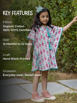 Nemo Organic Cotton Block Printed Kaftan for Kids