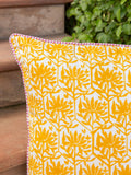 Parijat Hand Block Printed Cotton Cushion Cover -  20 Inch - Pinklay
