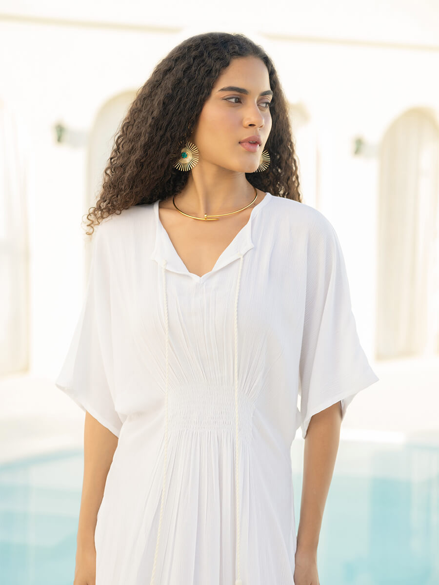 White Women Fit & Flare Crepe Maxi Dress XS-S White Women Fit & Flare Crepe Maxi Dress XS-S