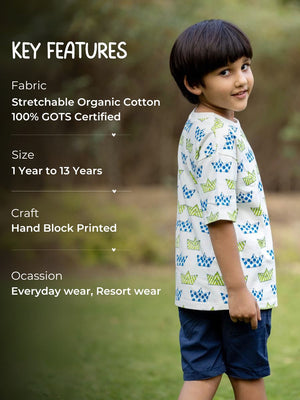 Popeye Organic Cotton Block Printed T-shirt for Kids