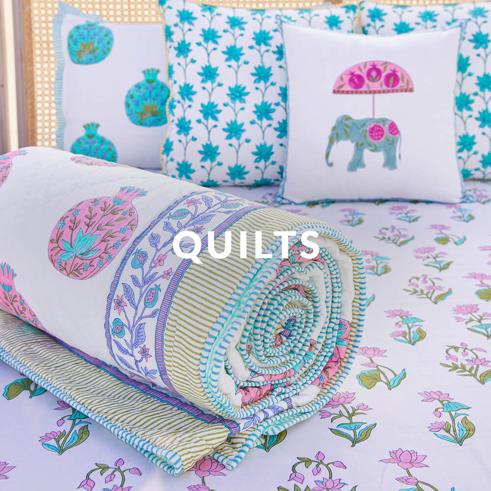 Shop for cozy soft quilts from Pinklay