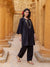 Black Women Cotton Pleated Pants with drawstrings 