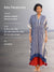 Blue and White Hand Printed Modal Kaftan Kurta - Pinklay