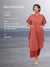 Set of 2 - Red Cotton Kaftan Shirt Dress & Palazzo Pants - Pinklay