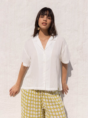 Dove White Modal Shirt - Pinklay