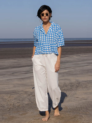 Set of 2 - Rio Blue Polka Shirt Top and Trousers - Pinklay