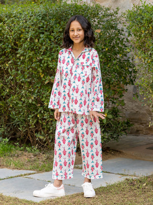 Splash Organic Cotton Block Printed Pyjama Set