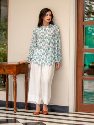 Butterfly Modal Silk Shirt Top - Pinklay