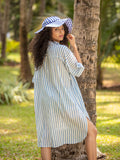 Blue Stripes Cotton Hat - Pinklay