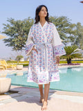 Neerja Luxury Block Printed Cotton Bath Robe