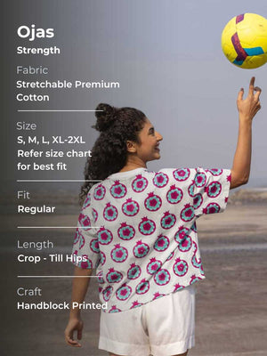 Ojas Hand Block Printed T-shirt - Regular-fit - Pinklay