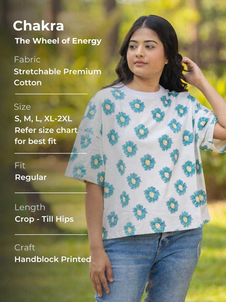Chakra Hand Block Printed T-shirt - Regular-fit - Pinklay