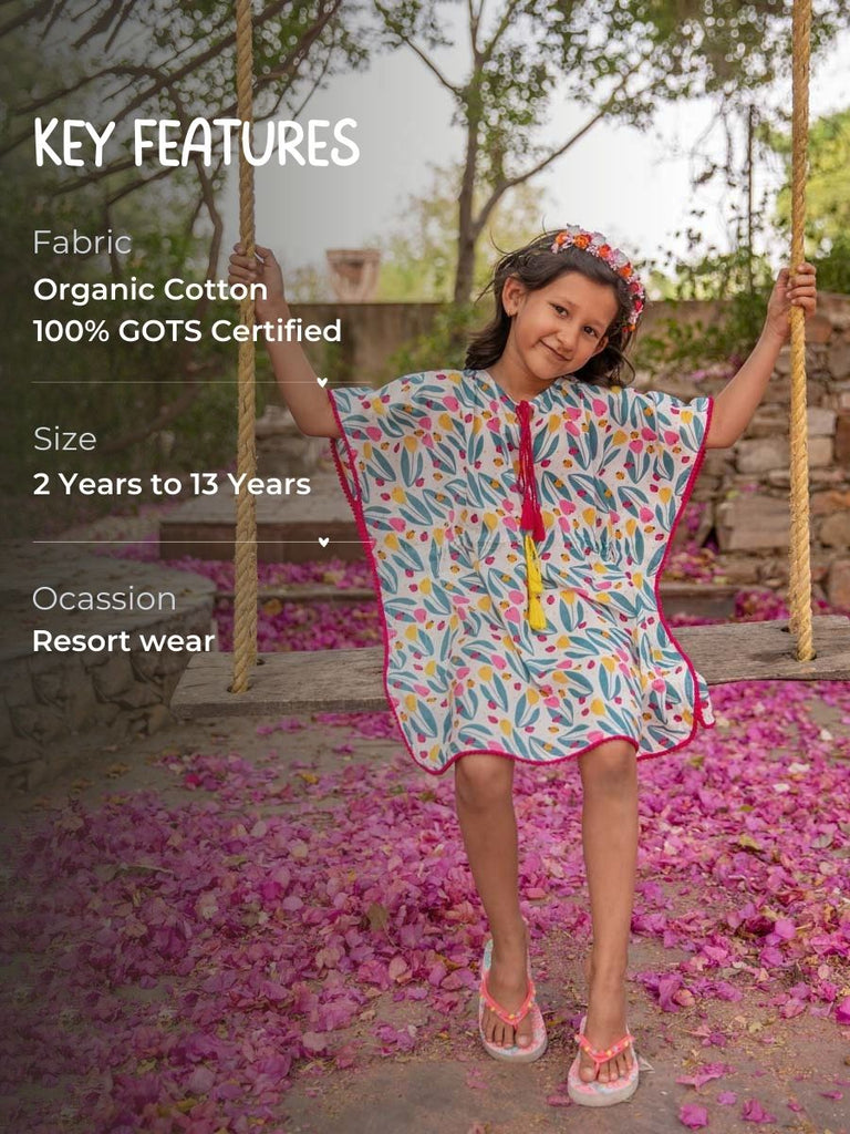 Rainbow Organic Cotton Kaftan For Kids