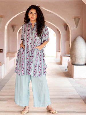  Aarzoo Kaftan Shirt Dress and Palazzo | Pinklay