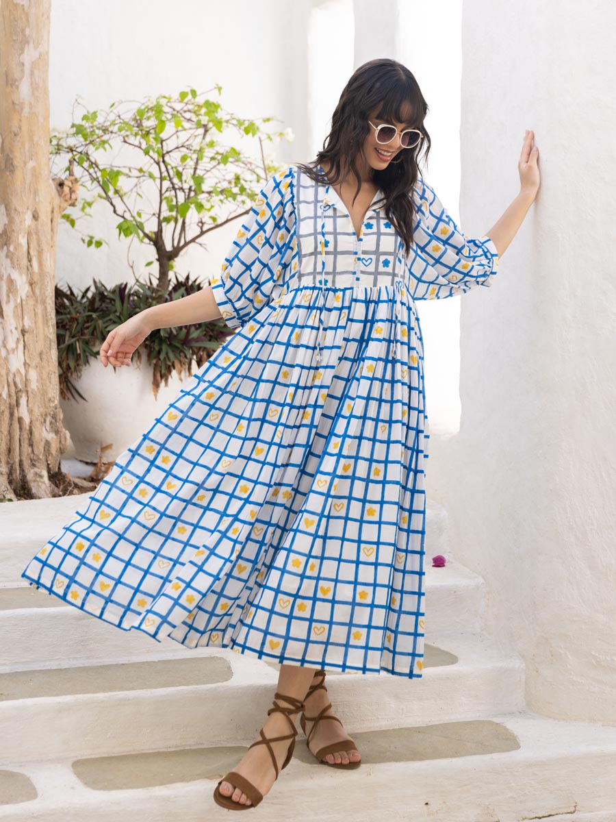 Archie Hand Block Printed Cotton Maxi Dress | Pinklay XL Archie Hand Block Printed Cotton Maxi Dress | Pinklay XL