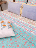 Aster Kantha Cotton Bed Cover - Pinklay\