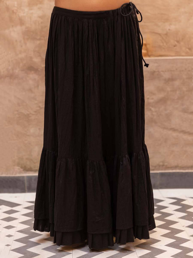 Black Crinkled Skirt