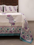 Shuchi Hand Block Printed Cotton Bed Sheet - Pinklay