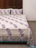 Shuchi Hand Block Printed Cotton Bed Sheet - Pinklay