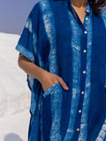 Set of 2 - Breeze Indigo Shirt Dress and Pants - Pinklay