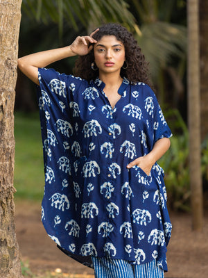 Set of 2 - Dhun Indigo Shirt Dress and Palazzo