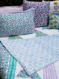 Fields of Lavender Block Printed Cotton Quilt - Pinklay