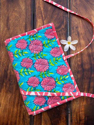 Floral Turquoise Foldable Jewellery Pouch | Pinklay