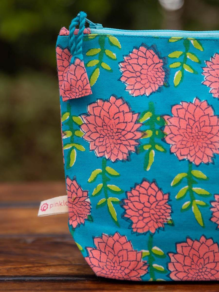Floral Turquoise Travel Case | Pinklay