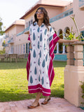 Fresco Slub Hand Block Printed Kaftan Shirt Dress - Pinklay