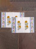 Set of 2 - Golden Bloom Block Printed Hand Towels - Pinklay