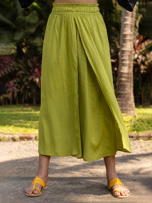 Hanoi Green Wrap-around Pants - Pinklay