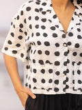 Holly Black Polka Modal Shirt Top - Pinklay