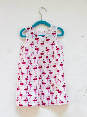 Flamingo Everyday Dress with a Pocket Kids Clothing