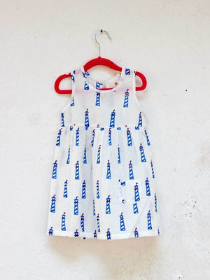 Lighthouse Organic Cotton Dress with a Pocket Kids Clothing