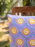 Iris Block Printed Cotton Cushion Cover - Pinklay