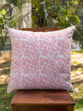 Rajnigandha Block Printed Cotton Cushion Cover - Pinklay