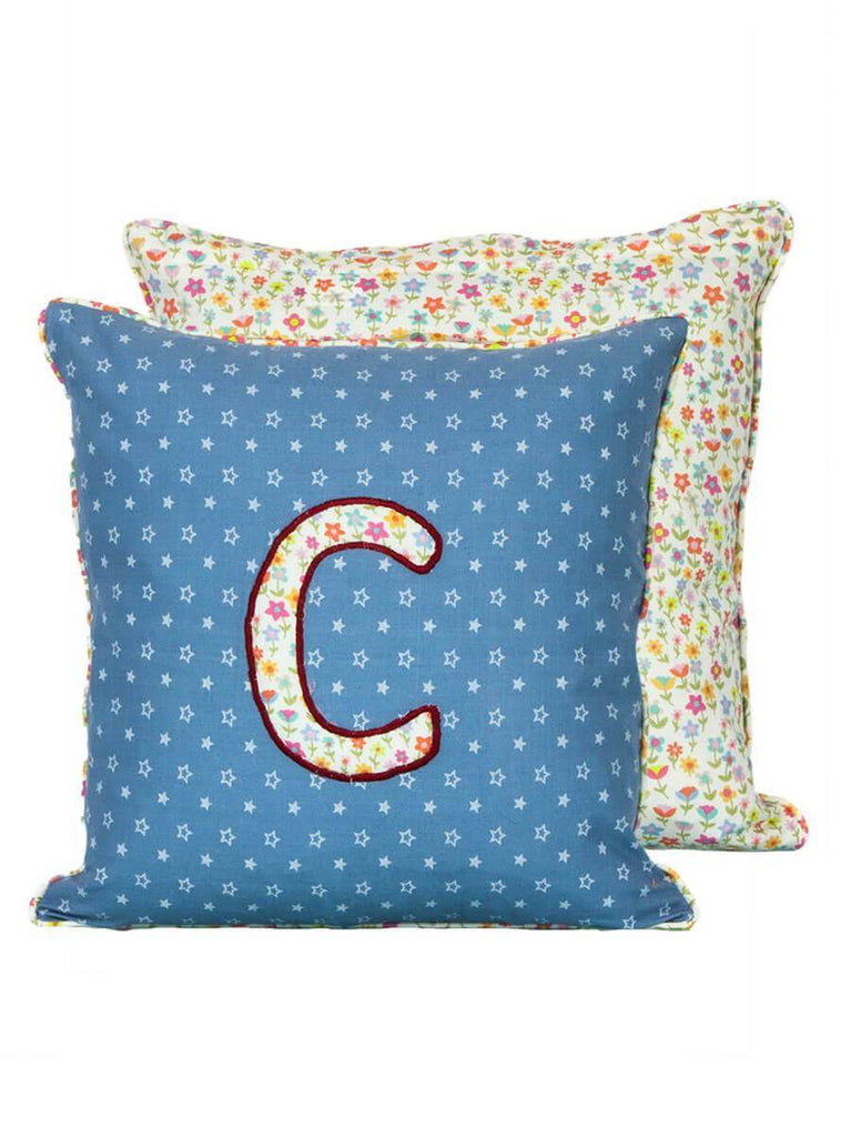Letter C Cotton Cushion Cover - 12 Inch - Pinklay