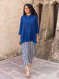 Solid Blue Slub Shirt