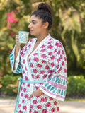 Laila Block Printed Luxury Cotton Bath Robe - Pinklay