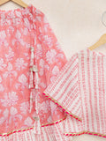 Set of 3 - Nurvi Block Printed Cotton Lehanga