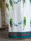 Parrot Block Printed Cotton Curtain